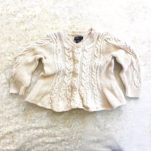 baby Gap Ivory Cardigan Sweater Girls 12-18 Mos